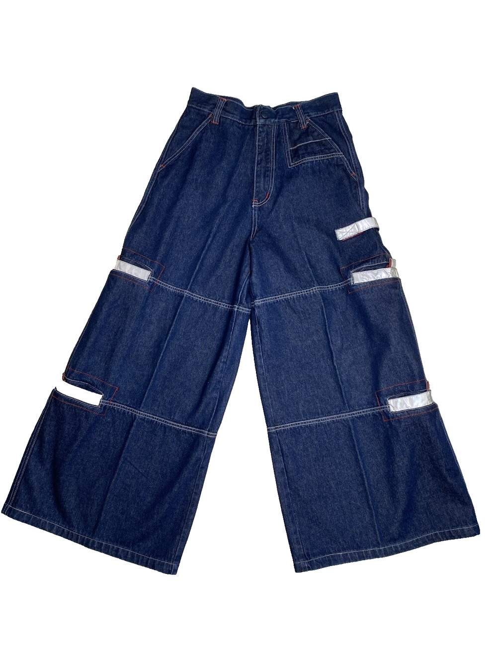 MacGear Jeans Men's 30x30* Vintage Y2K Skater Ultra-Wide Leg Cargo Denim Pants